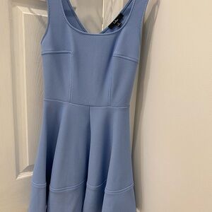 Lulu's Sky Blue Textured Mini Dress
